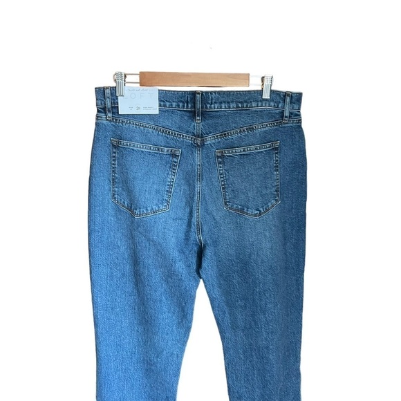 LOFT - NWT Distressed Hem High Rise Straight Crop Jeans Sz 31/12 - Picture 6 of 9